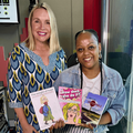 Carol Ofori stands with Cindy Norcott at the East Coast Radio studio