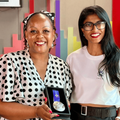 Carol Ofori with Prabashnee Naidoo at the East Coast Radio studios