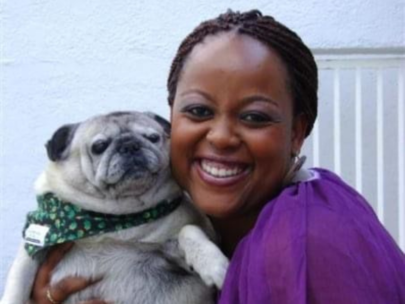 Carol Ofori and her pet pug