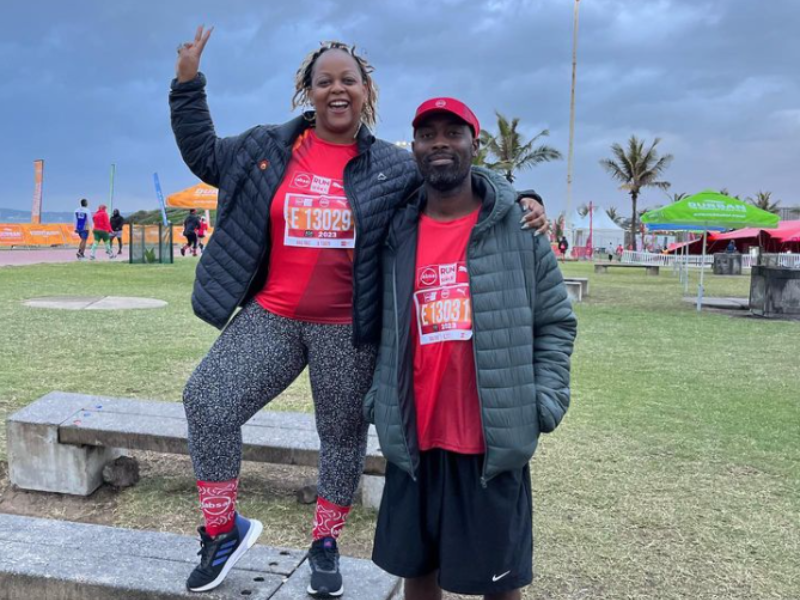 Carol and Greg Ofori at the Durban Beachfront