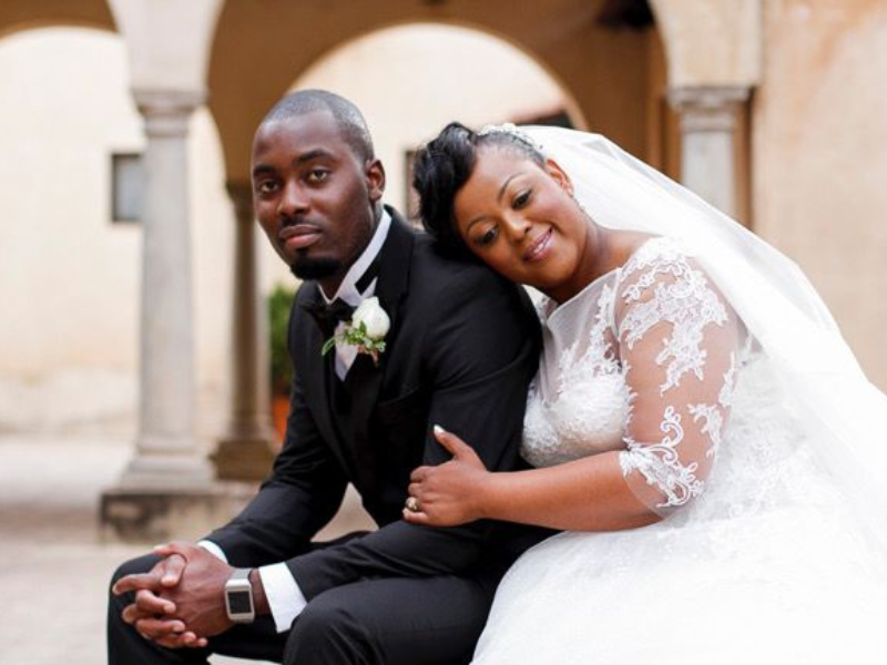 Carol and Greg Ofori on their wedding day