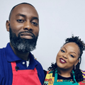 Carol and Greg Ofori pose with their aprons on