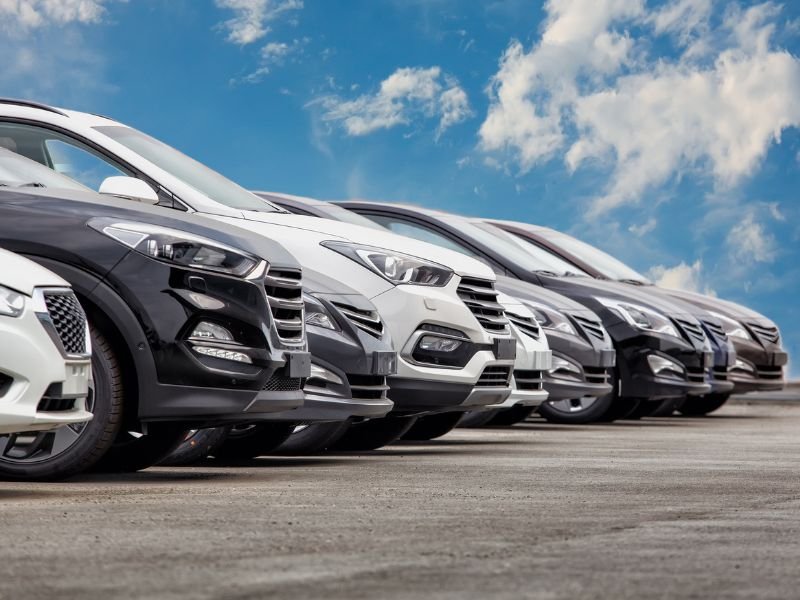 Cars in a lot