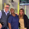 Celeste Ntuli in studio with Darren Maule and Carmen Reddy