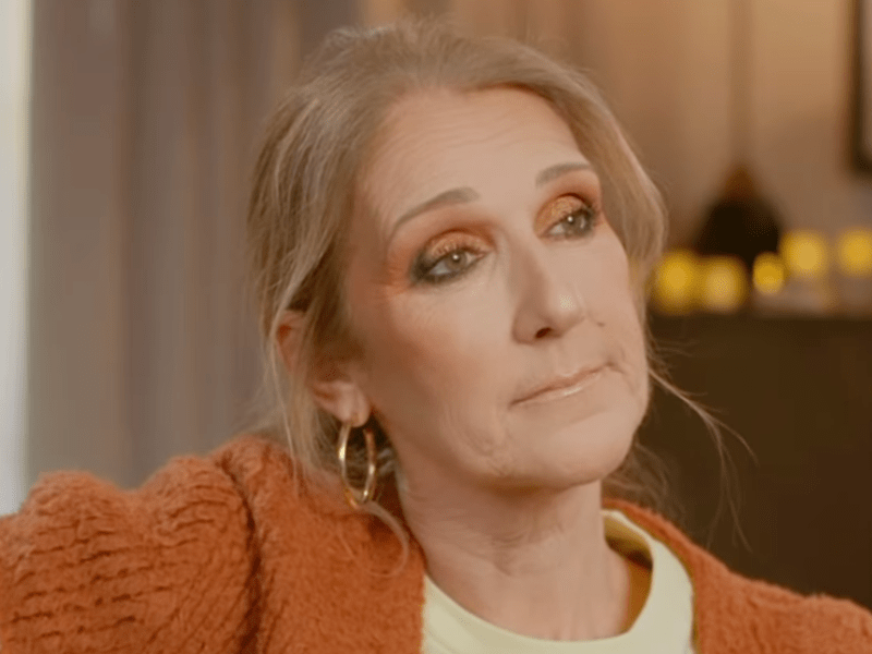 Celine Dion looking sad