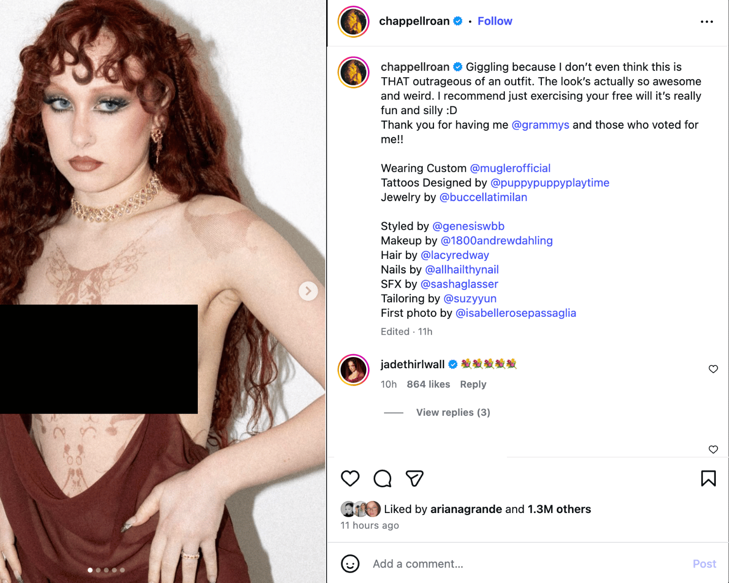 Chappell Roan instagram post