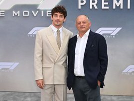 Monacan race car driver Charles Leclerc and Principal of the Scuderia Ferrari Frederic Vasseur