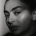 Black and white picture of Charli XCX