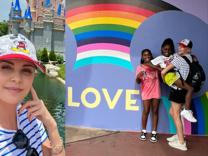 Charlize Theron and her daughters