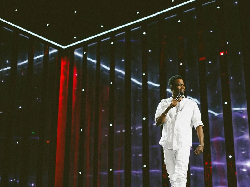 Chris Rock at the Hippodrome Theater in Baltimore. His latest special, Selective Outrage, streamed live on Netflix Saturday night.