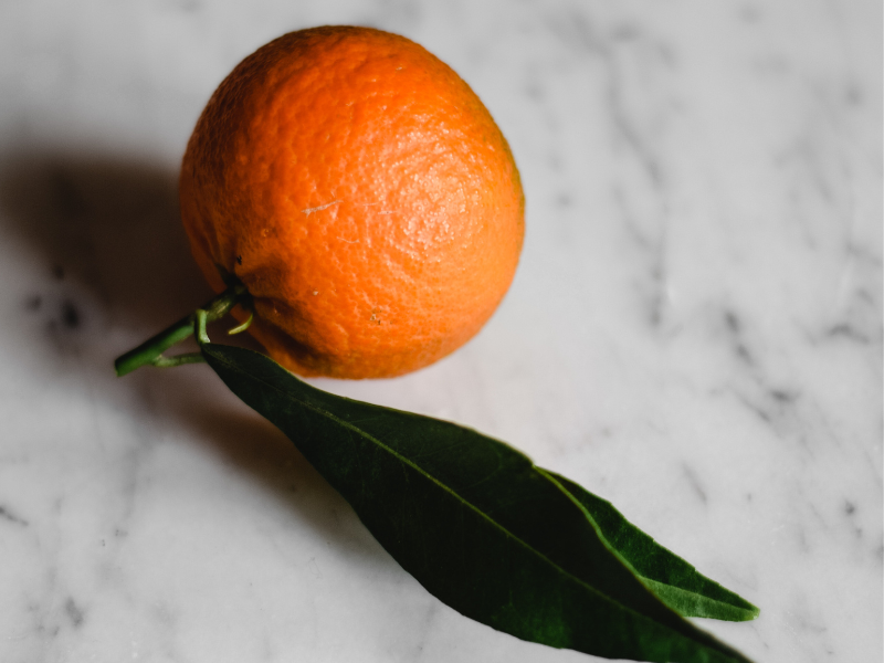 Citrus fruit lying on the kitchen table