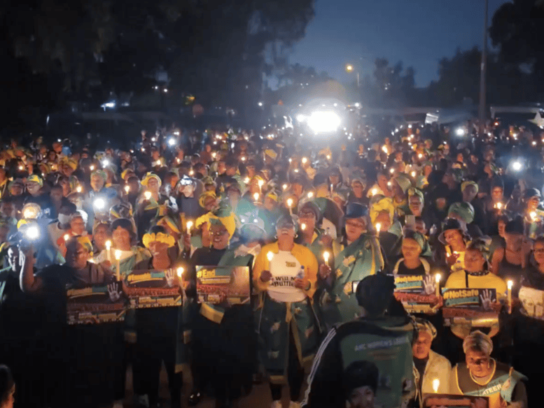 Community members march for murdered runner Elizabeth Moselakgomo