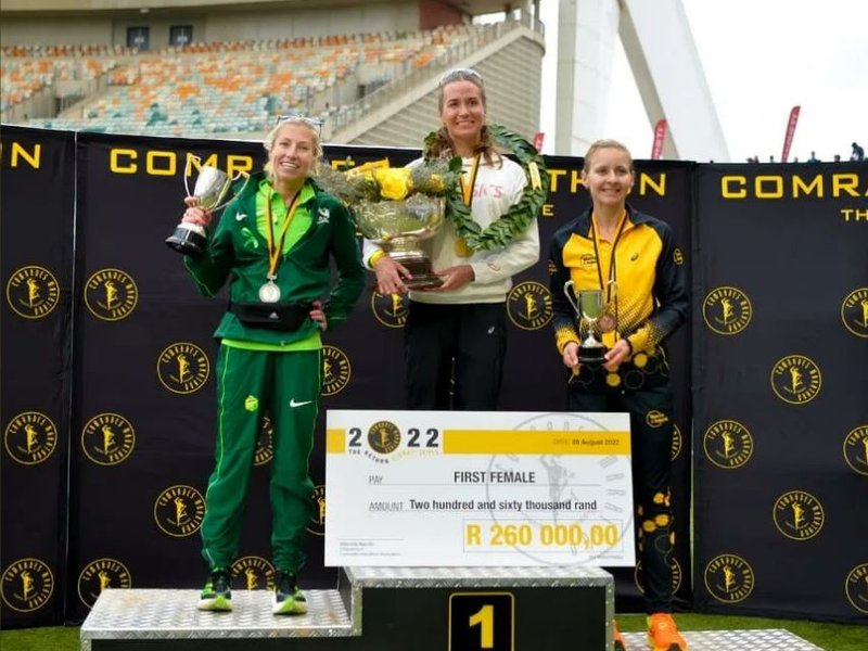 Russia's Alexandra Morozova took first place in the women’s 95th Comrades Marathon.