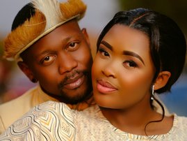 Couple wearing their traditional attire