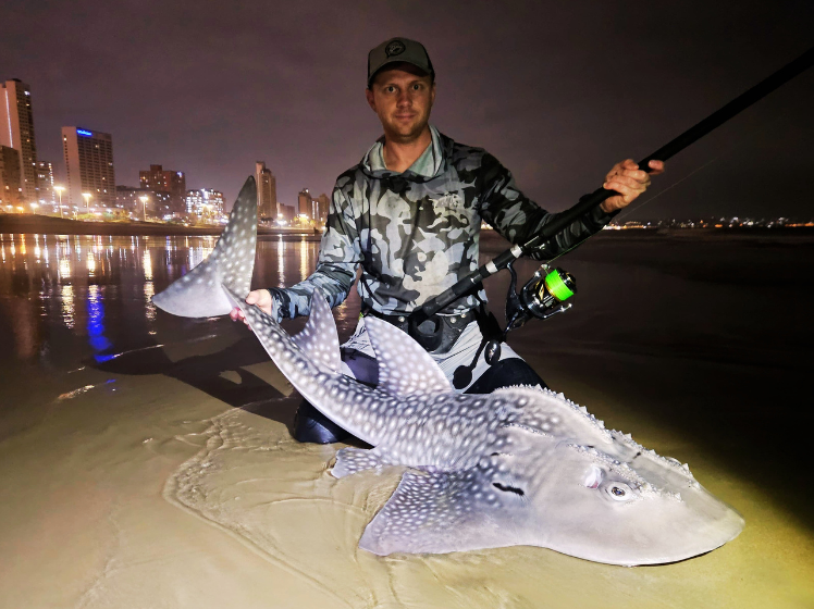 JJ Turner with rare Bowmouth Guitarfish