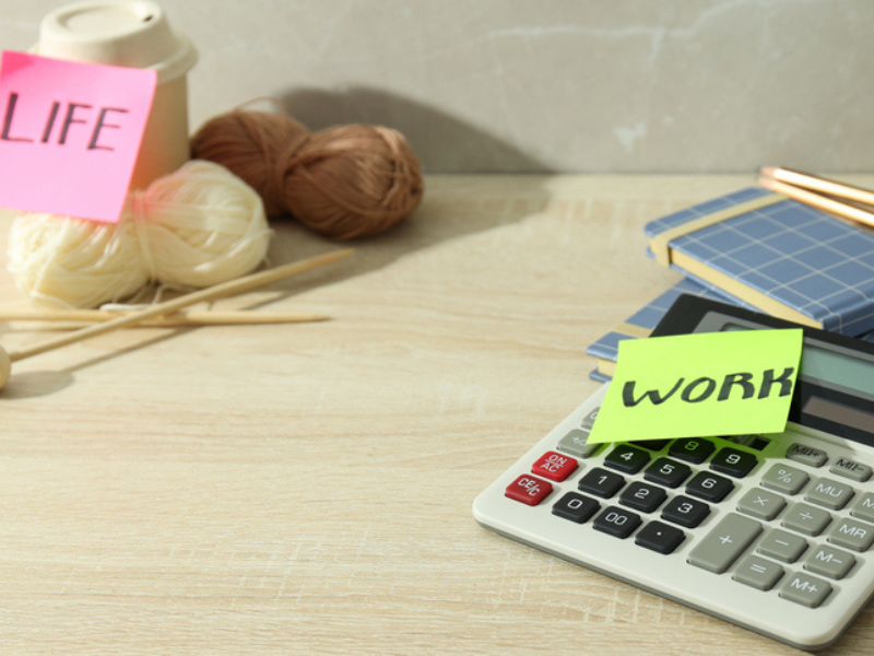 Creating work life balance with hobby of knitting and work stuff