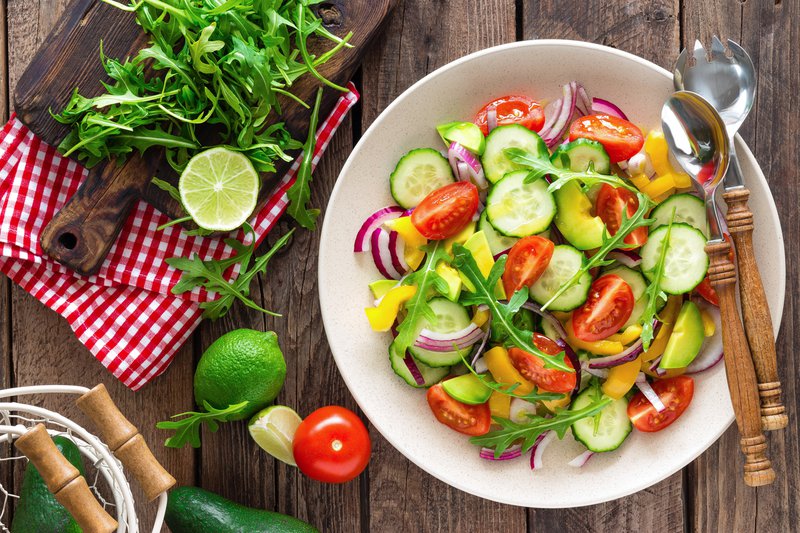 Cucumber, tomato and avocado salad