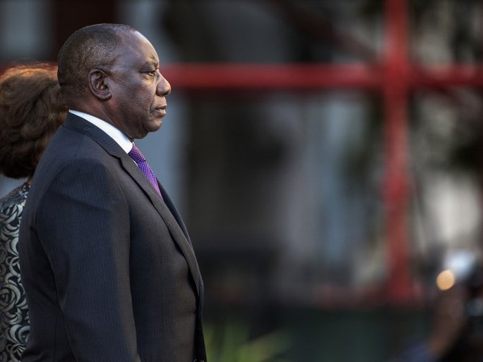 Cyril Ramaphosa at parliament ahead of his maiden SONA