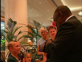 President Ramaphosa meeting an 8 year old birthday boy