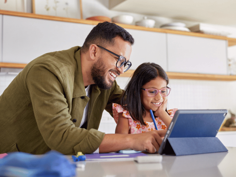 DAD HOMESCHOOLING DAUGHTER