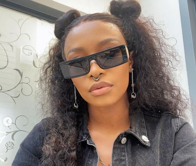 DJ Zinhle wearing shades