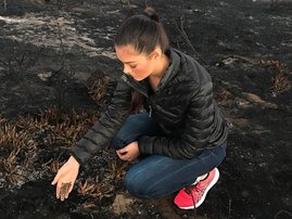 DLNP Demi-Leigh Nel-Peters visit fire ravaged, Knysna
