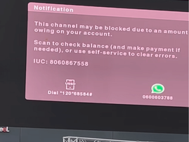 DSTV NOTIFICATION AT SHOPPING MALL