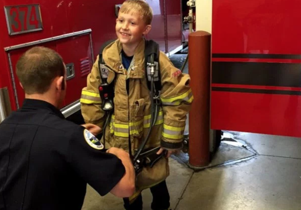 Boy with fireman