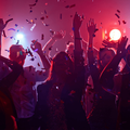 Dancing friends at a party