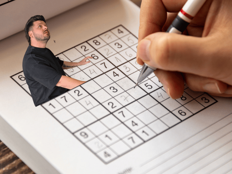 Danny Guselli on a sudoku puzzle