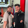 Danny Guselli posing with Kyle Deutsch at East Coast Radio studio