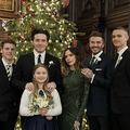 David Beckham poses with his wife and kids