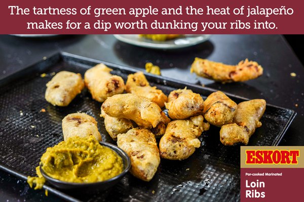 Deep-fried Ribs with a Jalapeño-Apple Dip