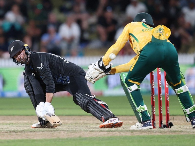 New Zealand batter Devon Conway against Proteas