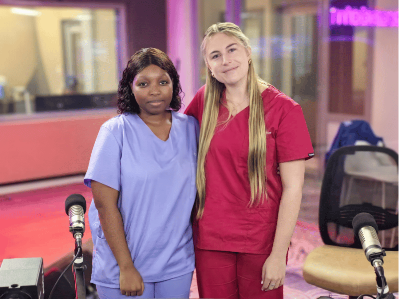 Dimpho Mpeke and Jenna Anderson GOOD MORNING ANGELS