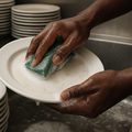 Man washing dishes