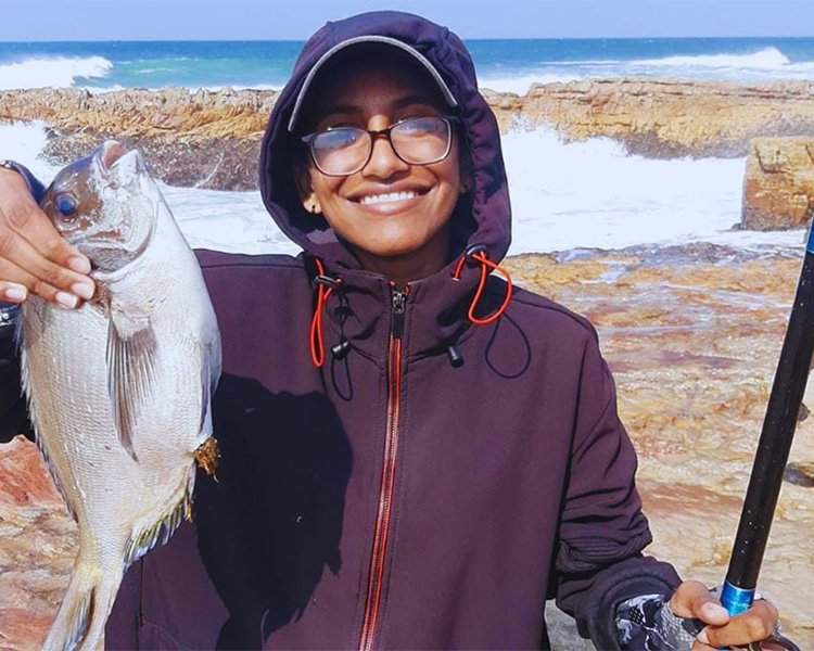 Divya Paliyathan loving the school holidays with a Bronze Bream caught in the south coast