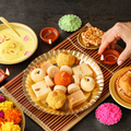Diwali sweets laid out for prayer