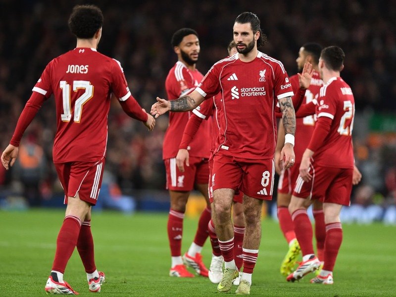 Liverpool midfielder Dominik Szoboszlai in FA Cup