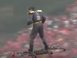 Drone delivering footbal