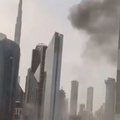 Dubai building with smoke