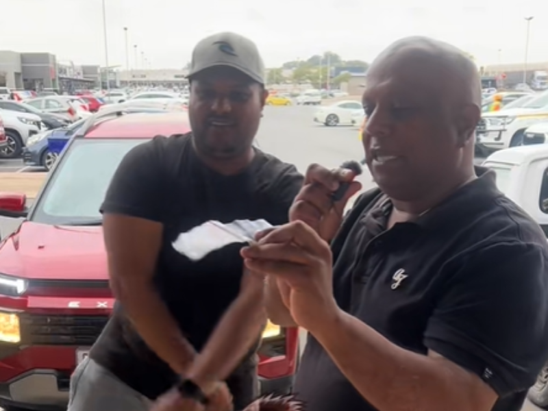 Durban content creators stand outside a mall