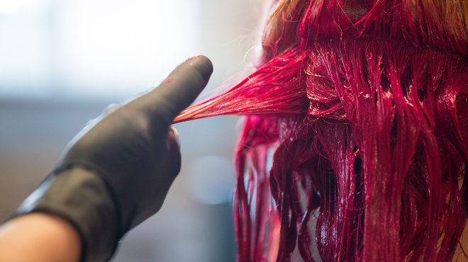 Person dying hair