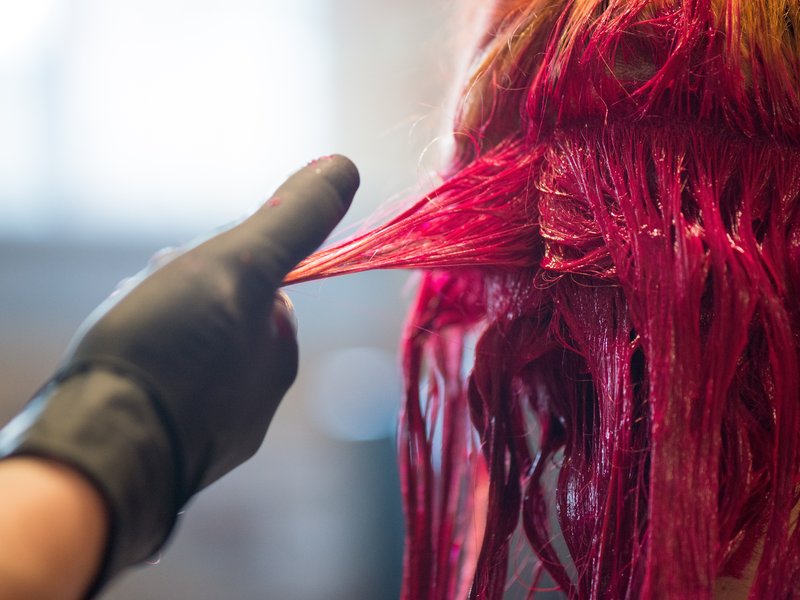Person dying hair