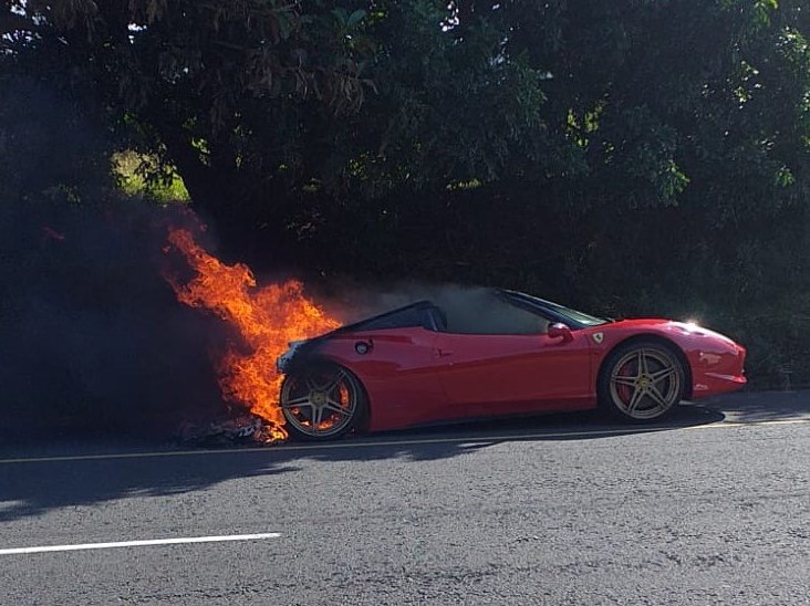 Ferrari 458 on fire