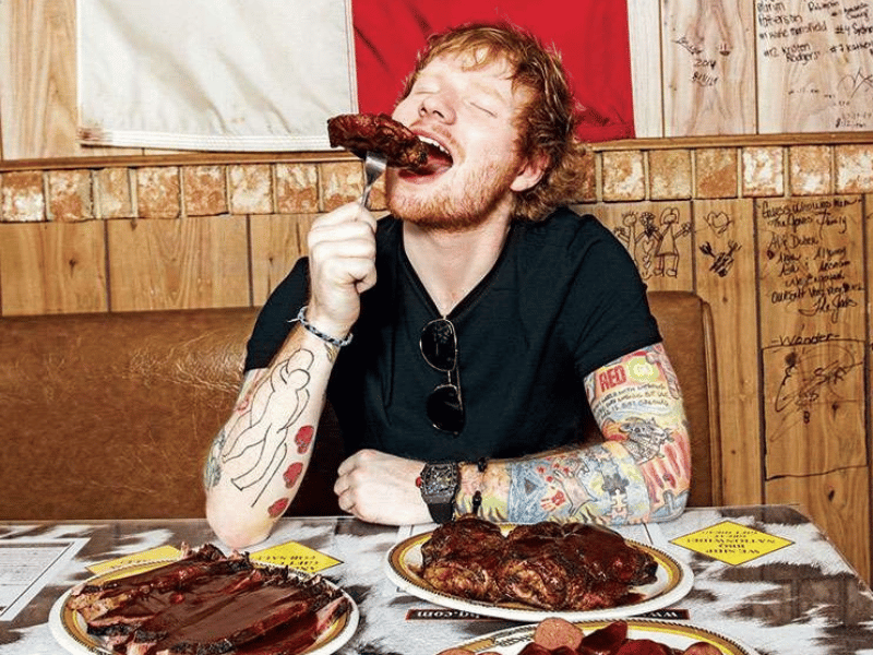 ED SHEERAN EATING BILTONG