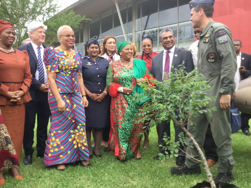 Minister Nosiviwe Marisa-Nqakula alongside Global Peace Chair Graca Machel and international delegates