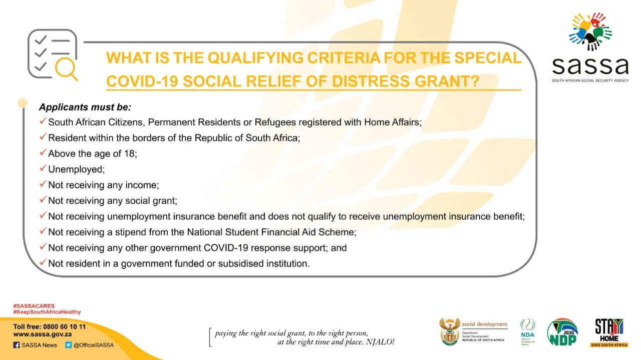 Covid-19 social relief grant