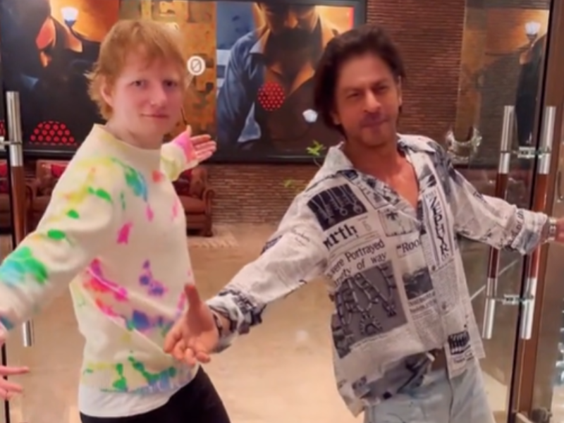 Ed Sheeran and Shah Rukh Khan pose together