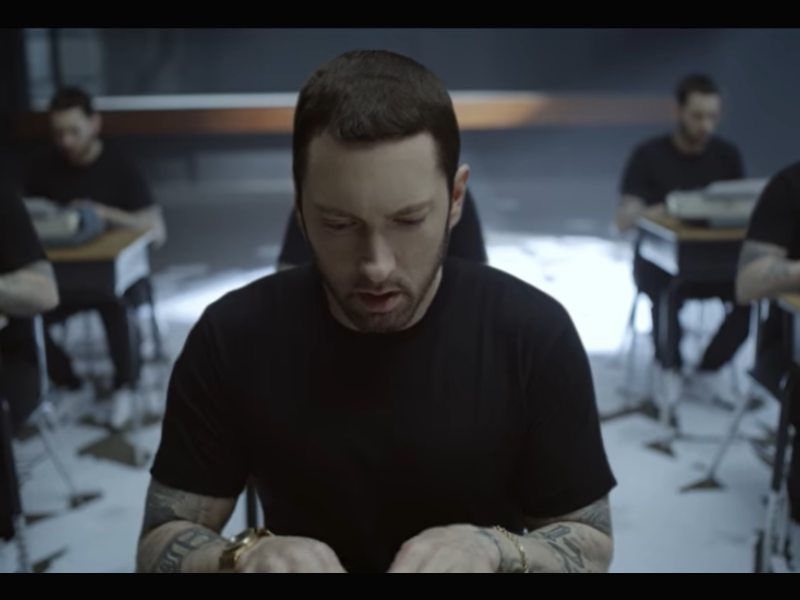 Eminem dressed in all black